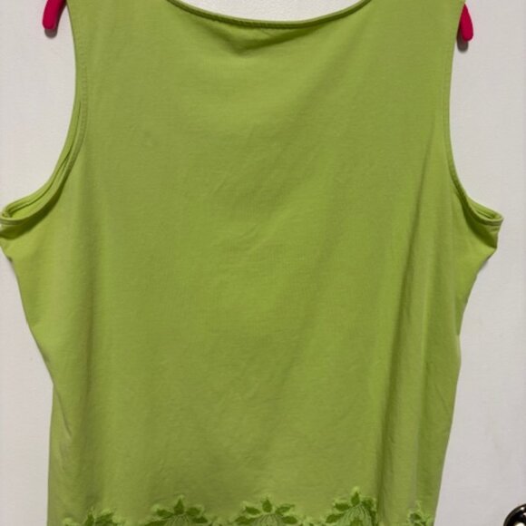 COLDWATER CREEK WOMENS LIME GREEN LACE TANK. SZ. 2X - Picture 3 of 3